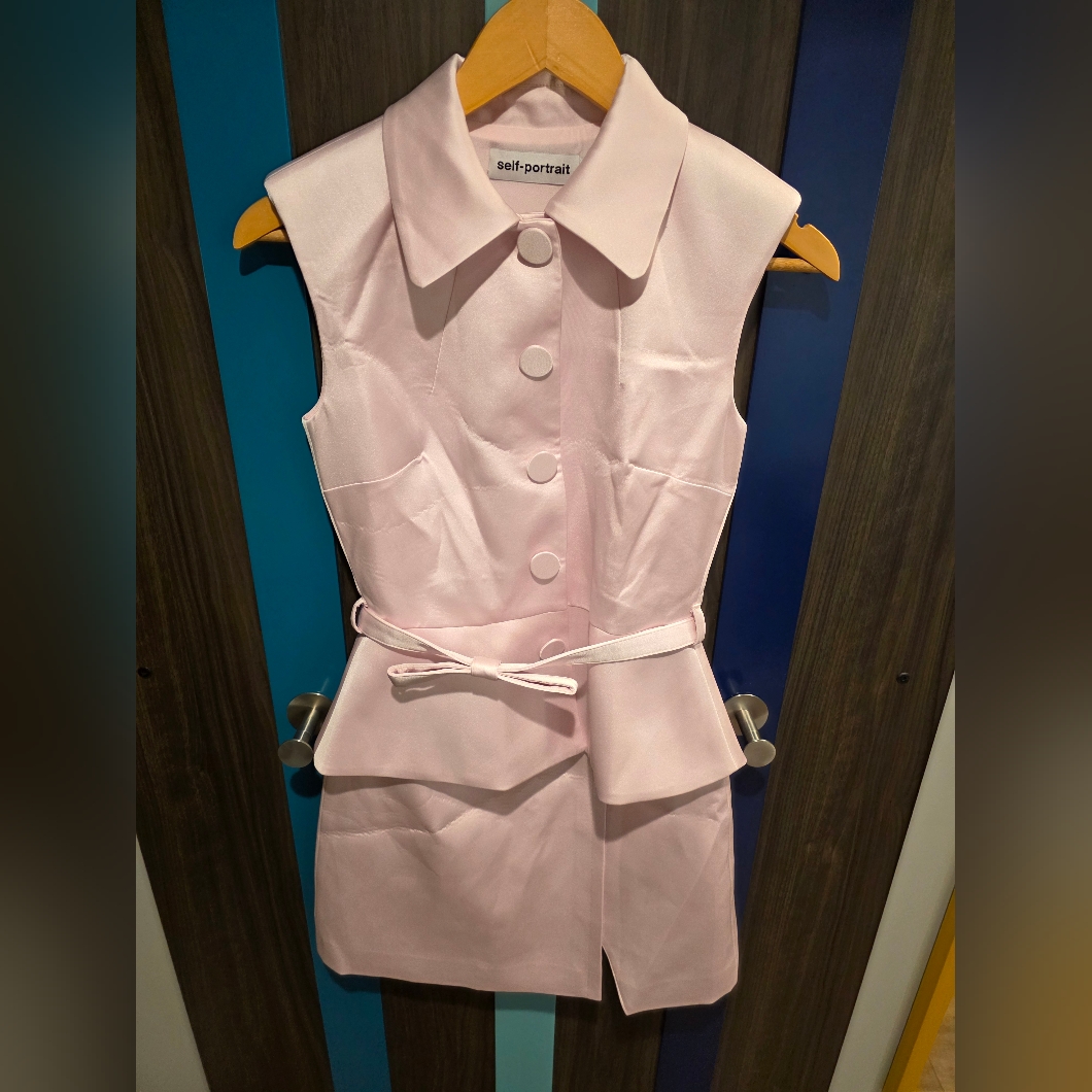 Self-Portrait - Peplum Satin Minidress